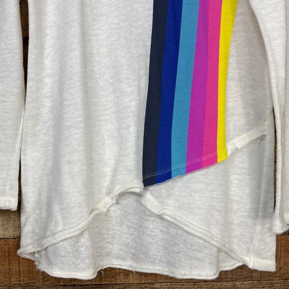 Workshop Republic Clothing White Long Sleeve Tunic Top Bright Stripe SZ Medium - Picture 4 of 7